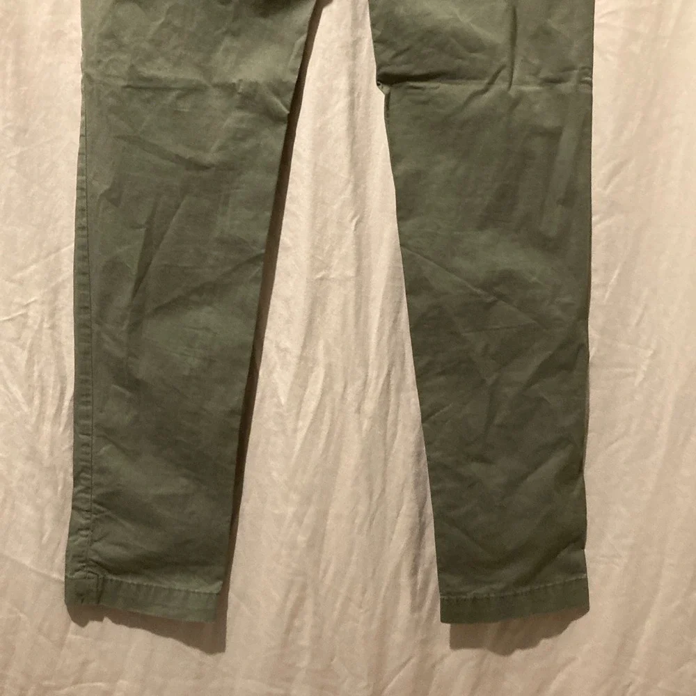 Lacoste Slim Fit Chino Pants Mens 32x33 Olive Green Stretch Cotton Twill HH2739